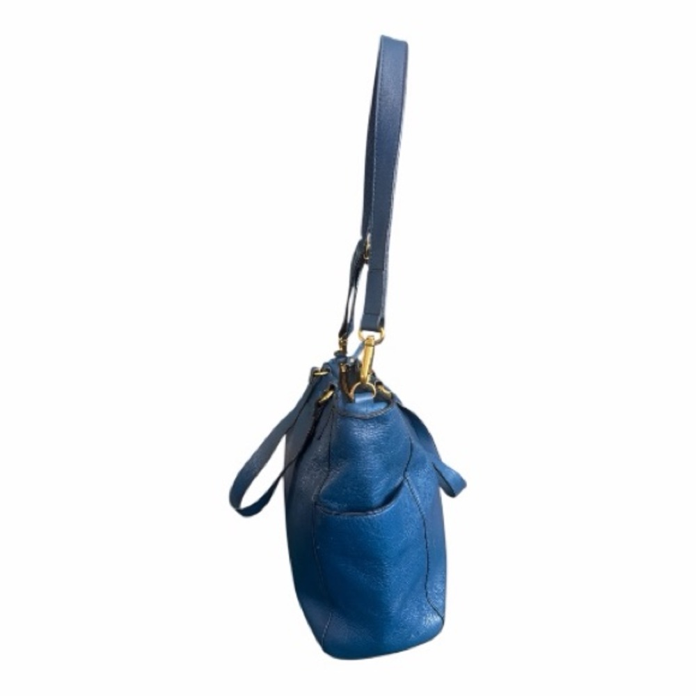 Fossil Navy Leather Shoulder Bag With Strap - Picture 7 of 12